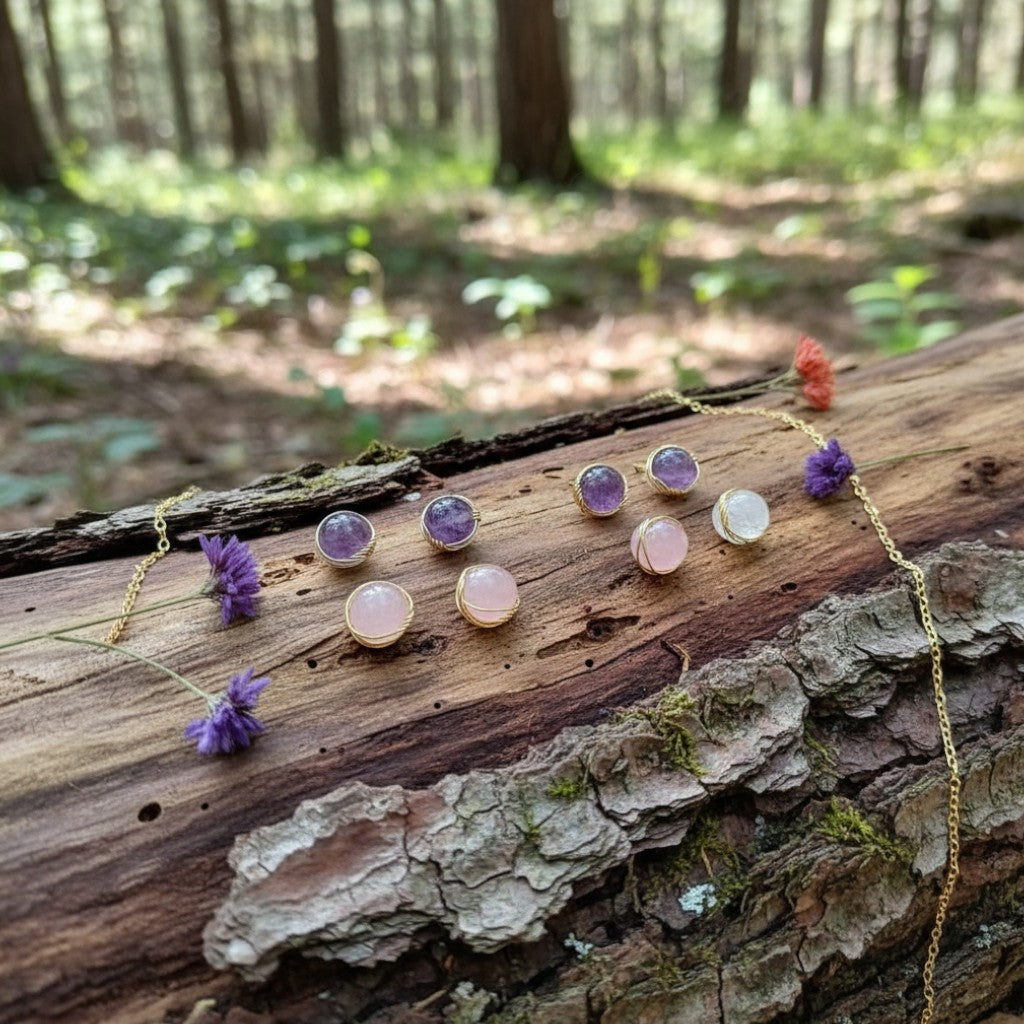 Hand-Crafted One-of-Kind Gemstone Studs
