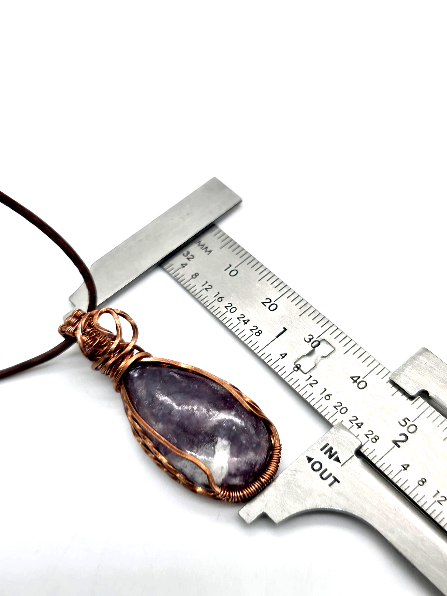 Copper Wire Wrapped Purple Lepidolite Pendant – Calming, Stabilizing and Heart-Centered Healing