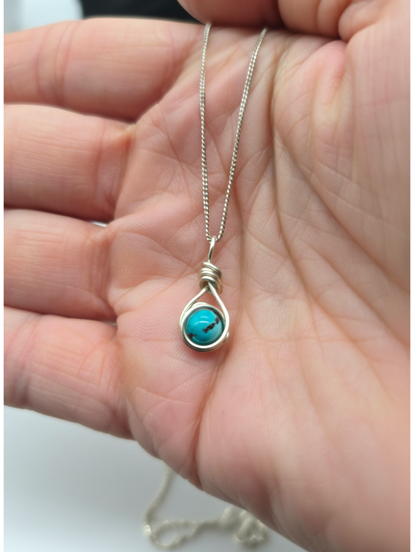 Arizona Turquoise Sterling Silver Necklace – 18", 20", or 24"