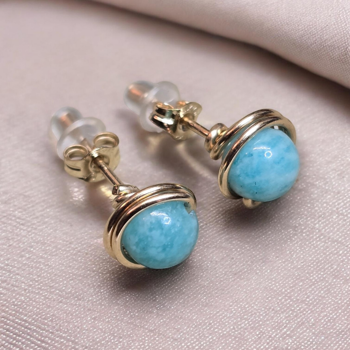 ✨ Amazonite Stud Earrings