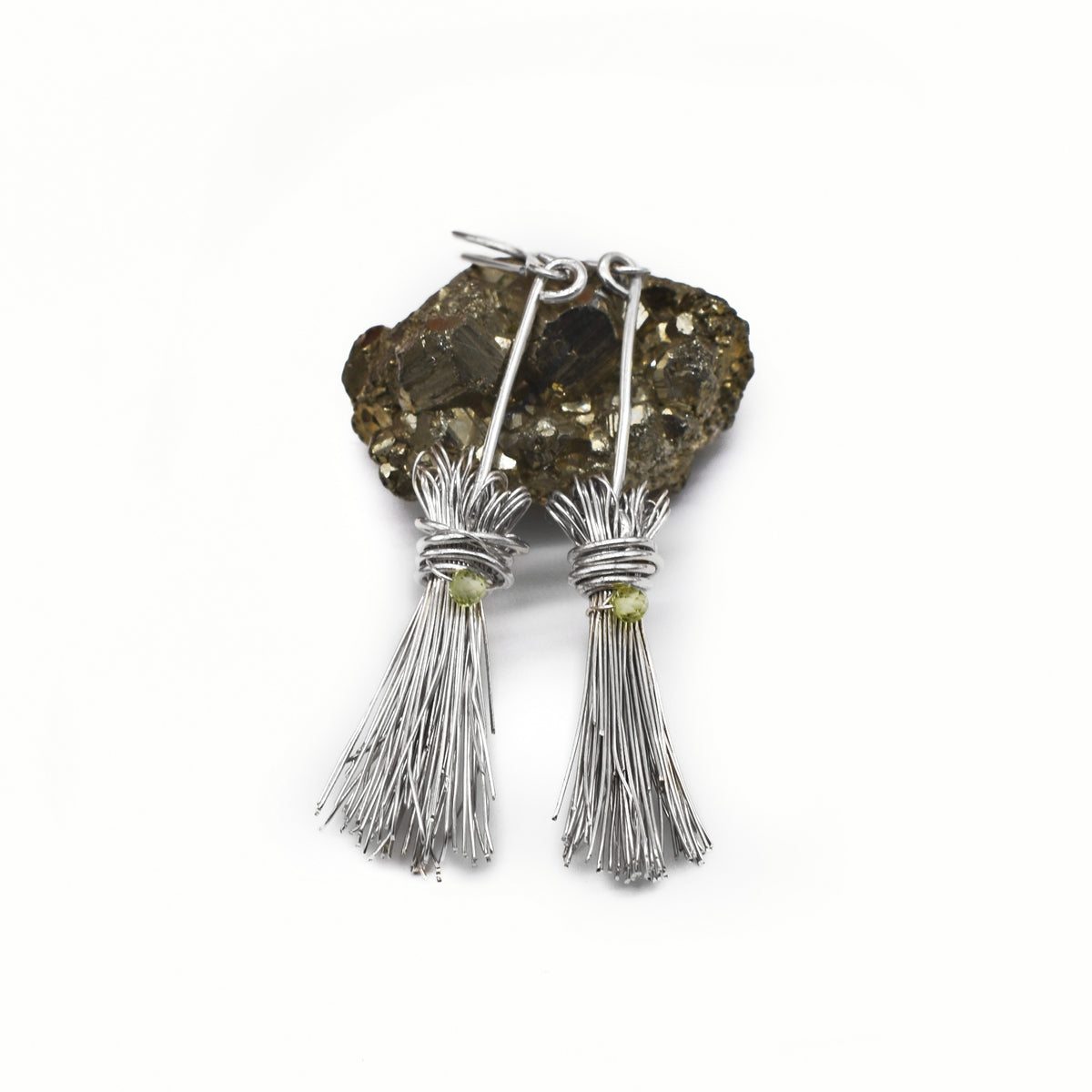 Halloween Broom Stick Earrings/ Sterling Silver/ Copper/ Holiday Earrings/ Halloween Earrings