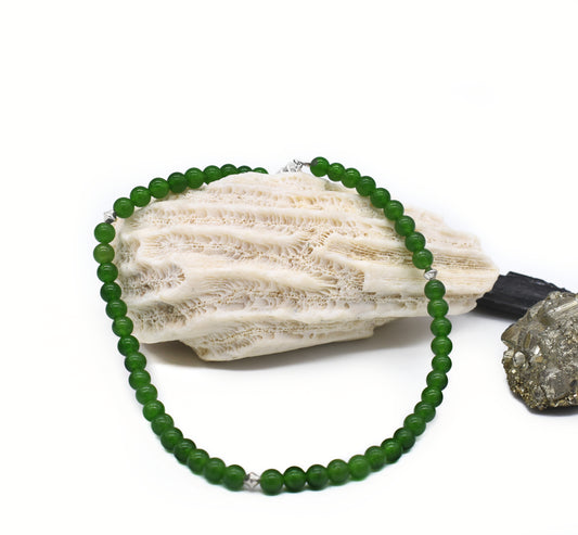 🌿 Healing Jade Beaded Magnetic Ankle Bracelet – Protection, Balance and Grounding Energy🌿