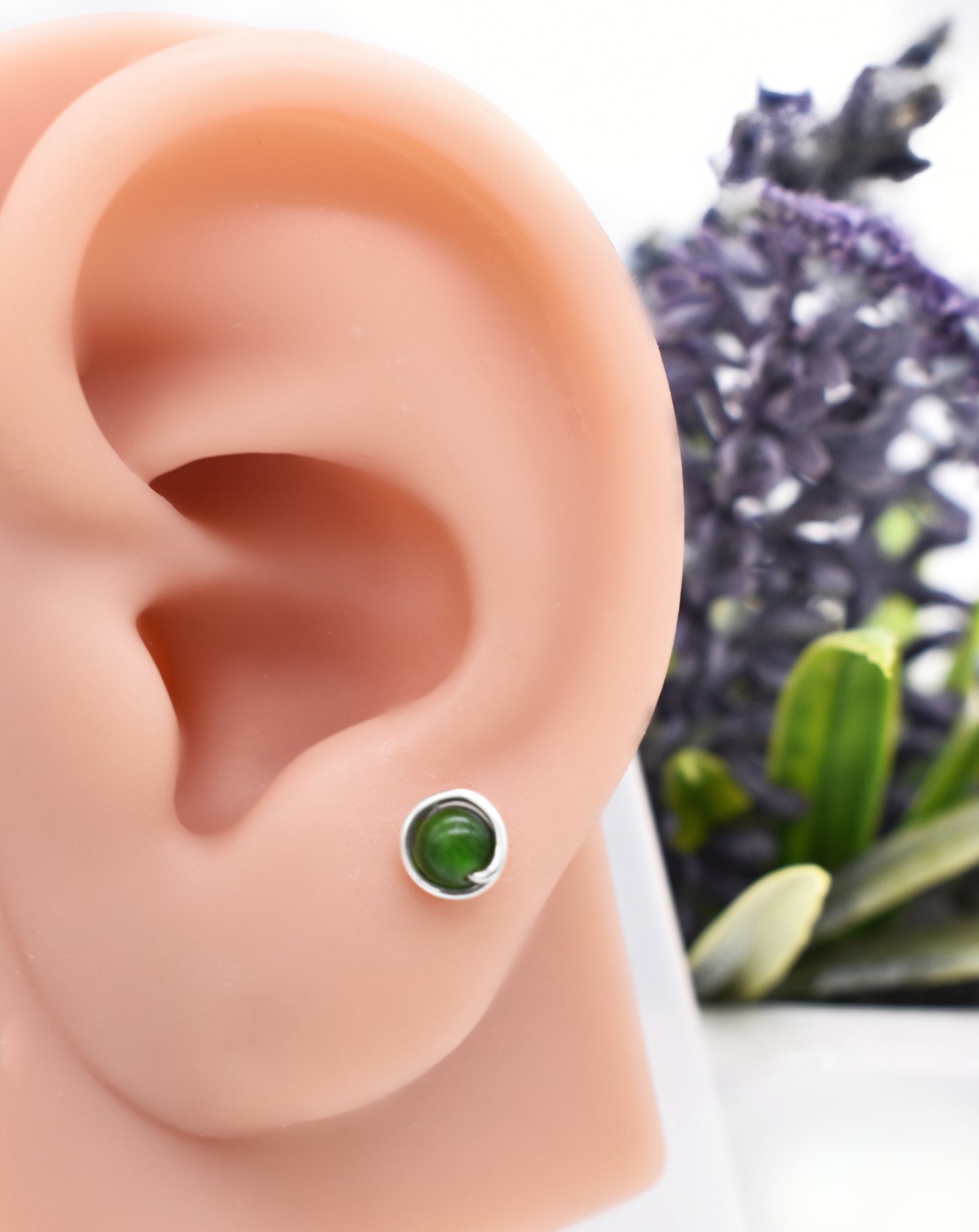 🌿Jade Studs 4mm - Grounding, Prosperity and Emotional Balance🌿