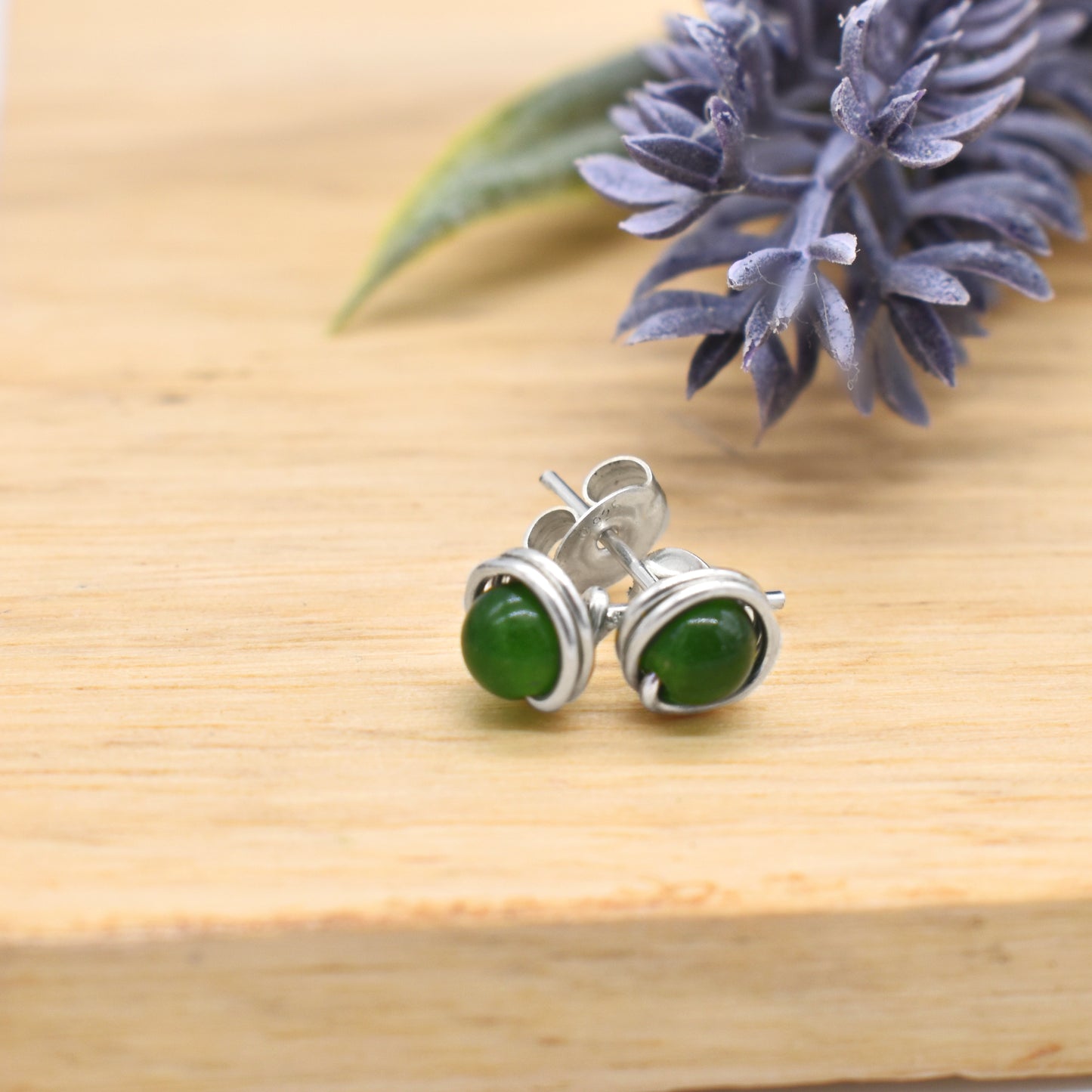 🌿Jade Studs 4mm - Grounding, Prosperity and Emotional Balance🌿