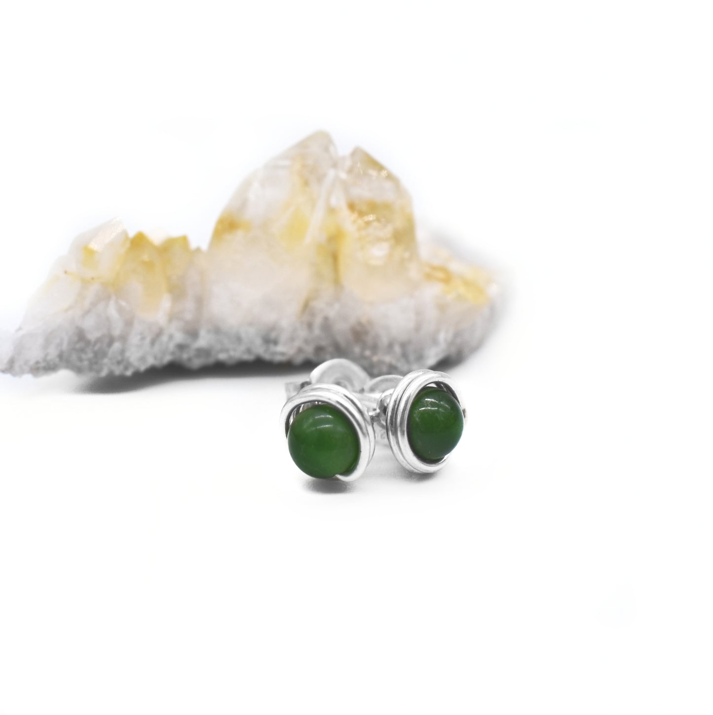 🌿Jade Studs 4mm - Grounding, Prosperity and Emotional Balance🌿