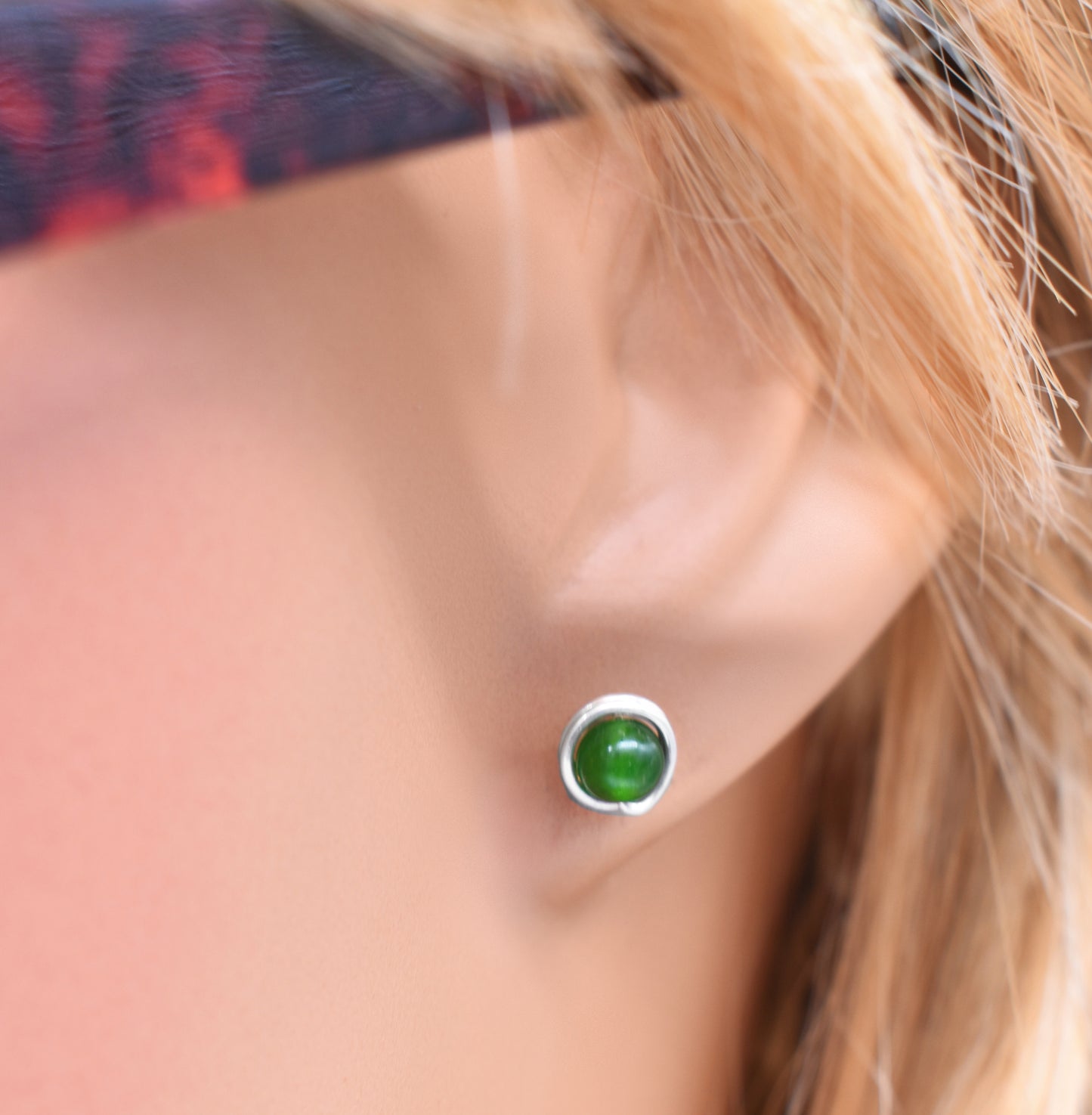 🌿 Jade Studs 6mm-Grounding, Prosperity and Emotional Balance🌿