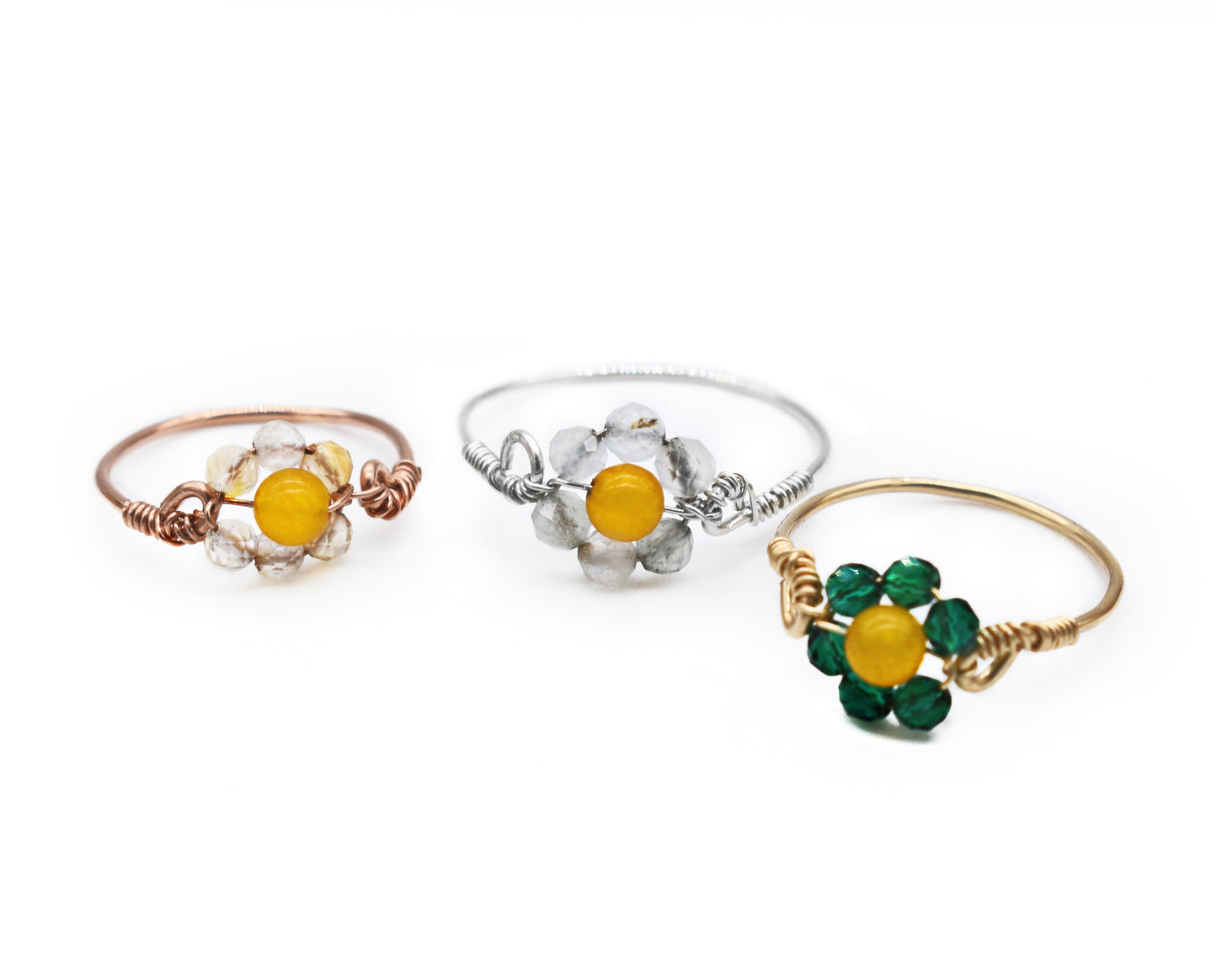 Healing Birthstone Flower Rings – Personalized Crystal Energy with Blooming Beauty🌞