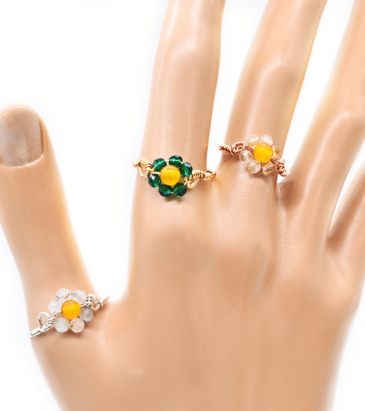 Healing Birthstone Flower Rings – Personalized Crystal Energy with Blooming Beauty🌞