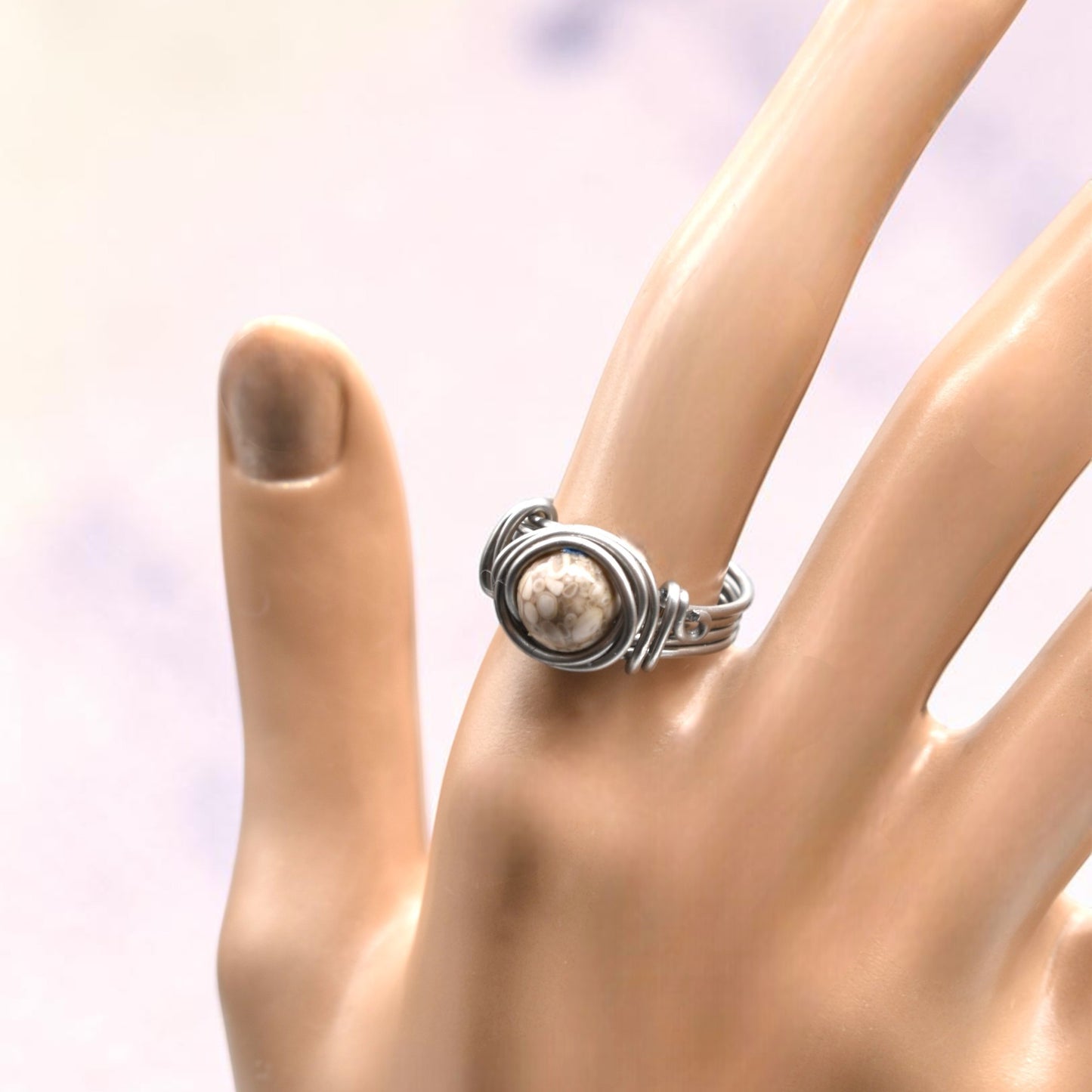 Petoskey Stone Fossil Rings in Copper Stainless Gold and Sterling Silver