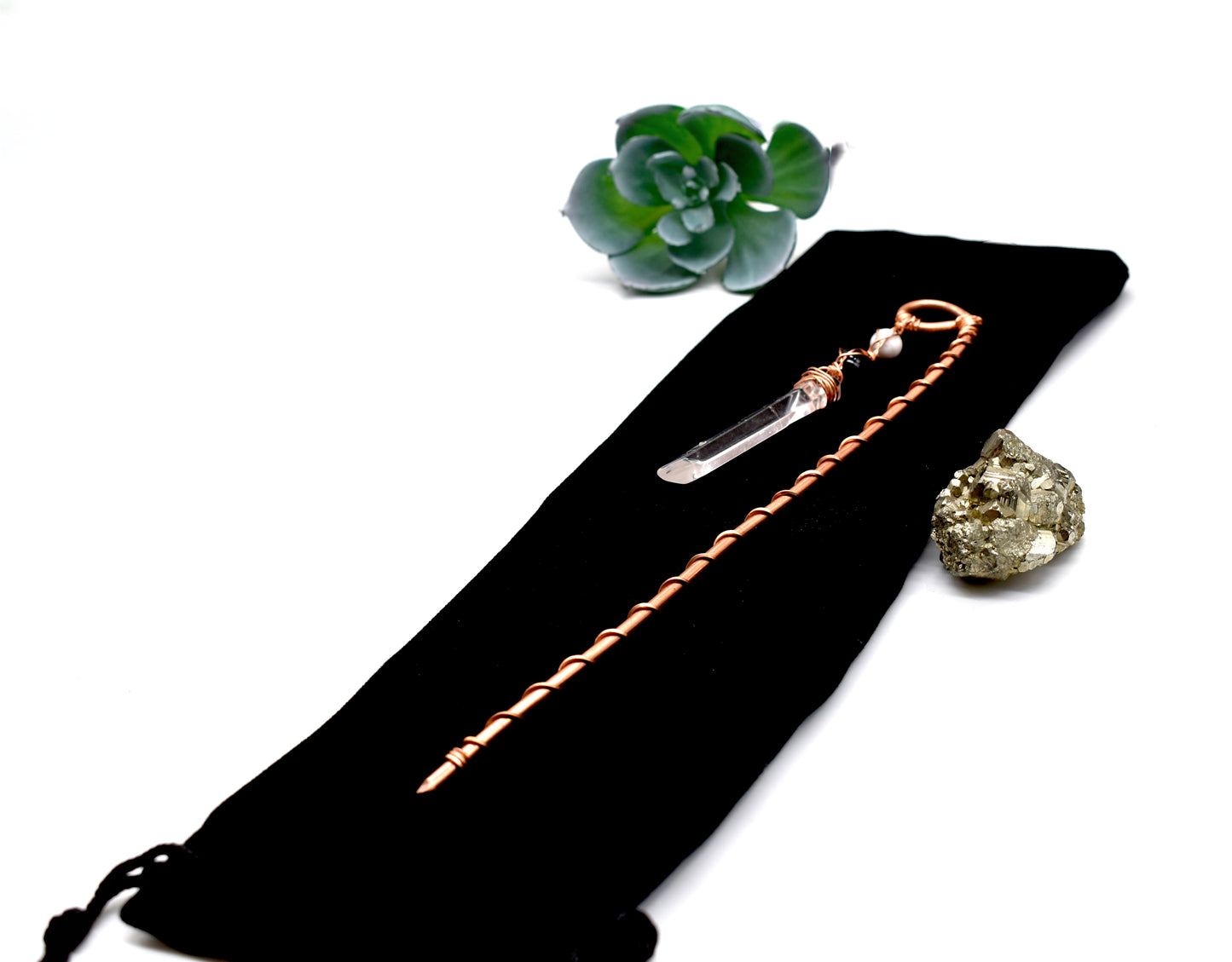 🌿 Quartz Crystal Electro Culture Copper Plant Rod