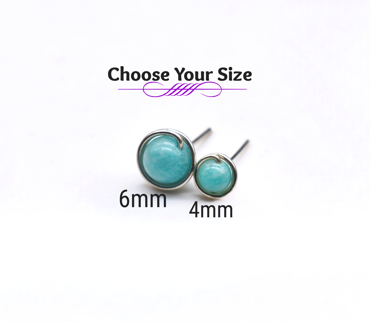 ✨ Amazonite Stud Earrings