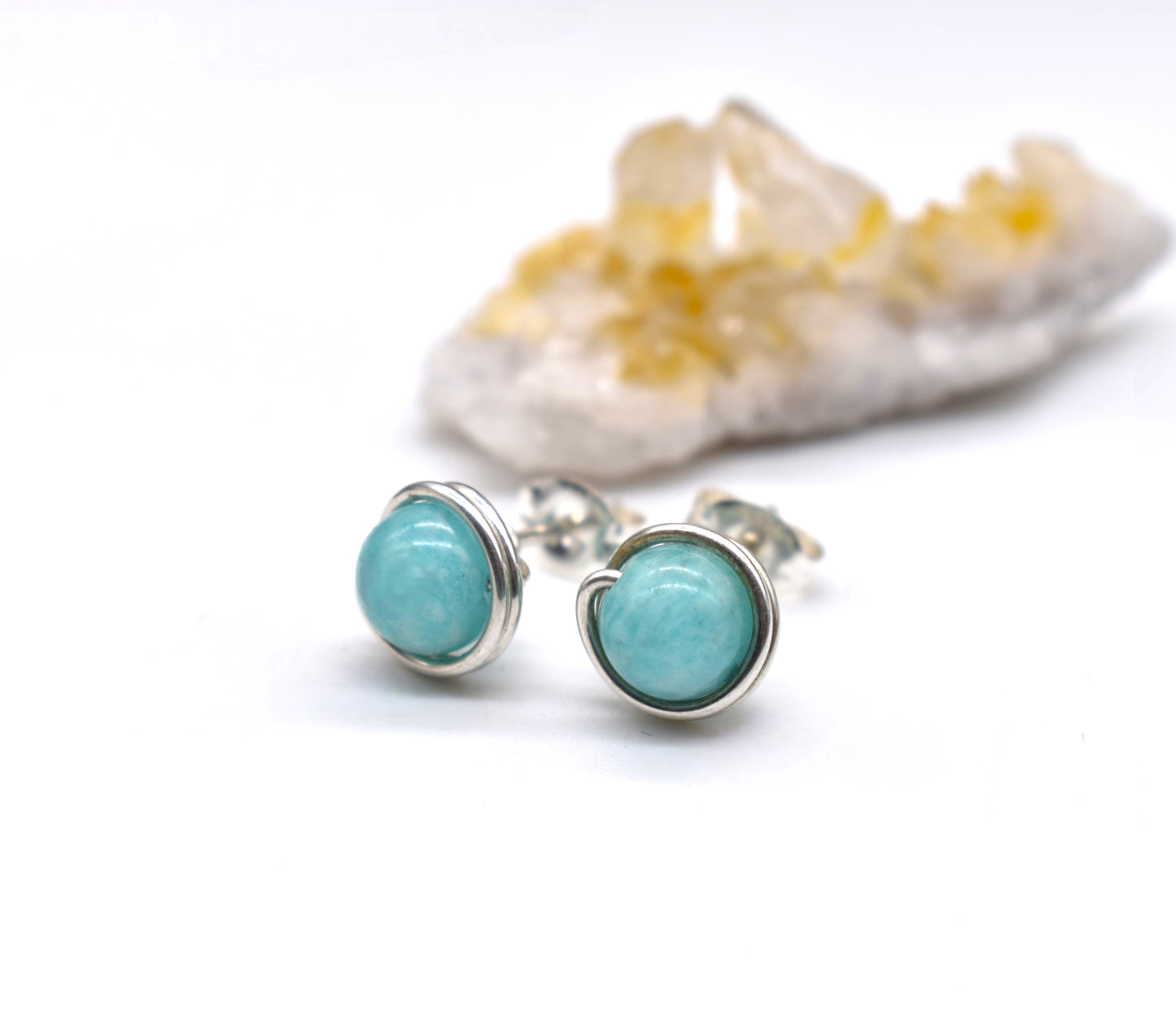 ✨ Amazonite Stud Earrings
