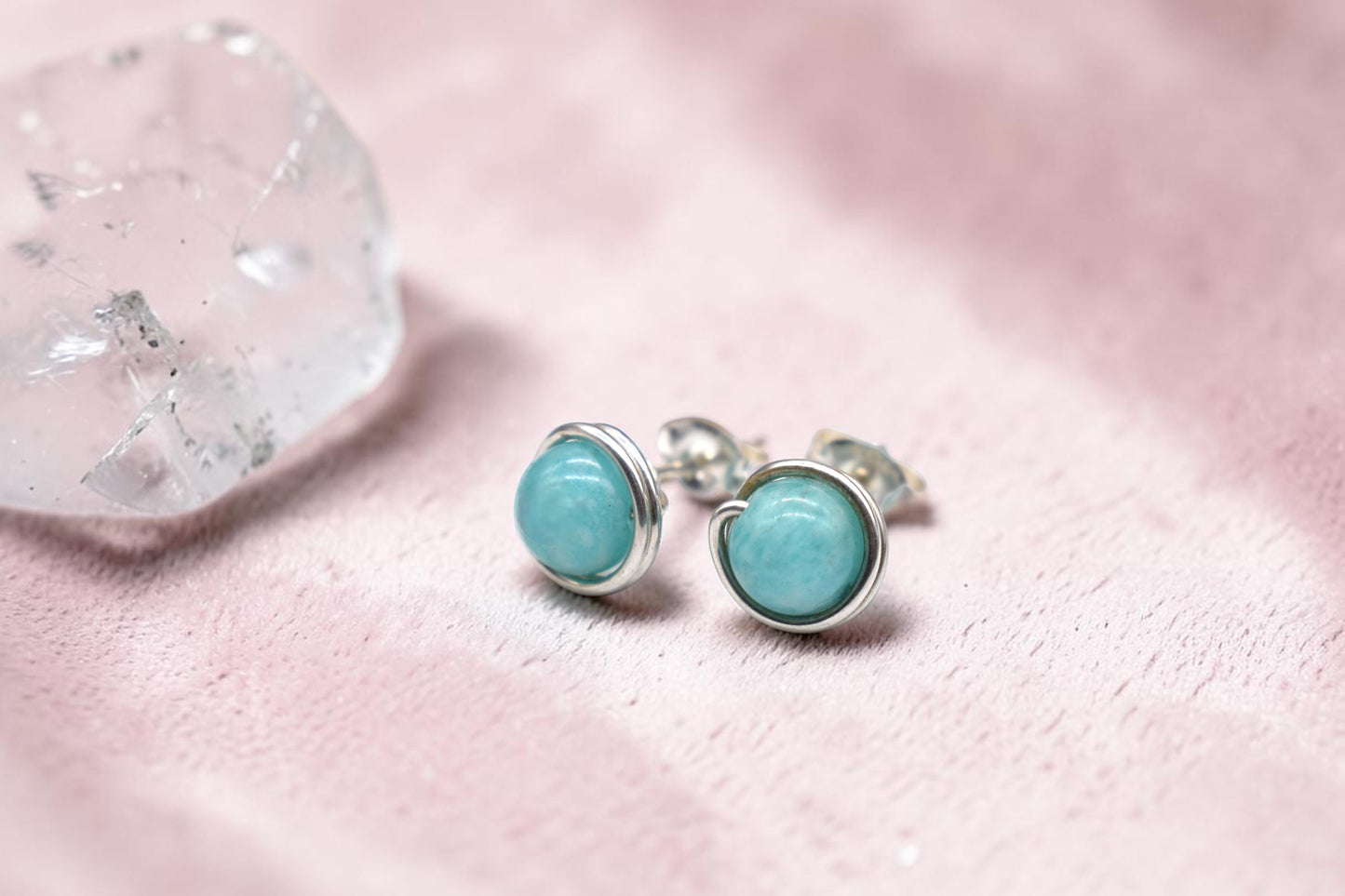 ✨ Amazonite Stud Earrings