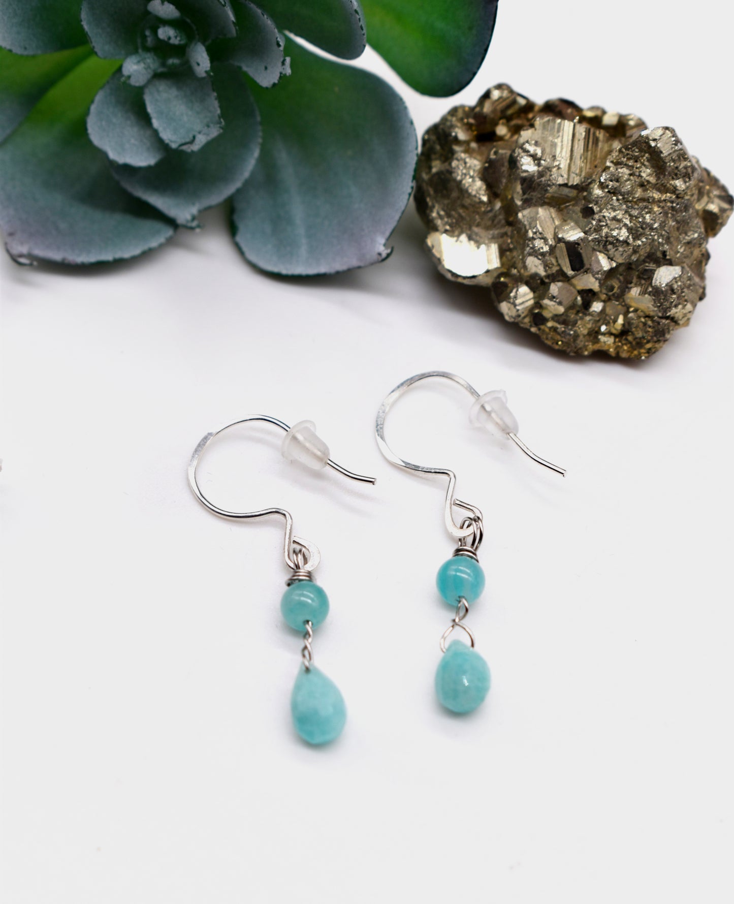 ✨ Delicate Amazonite Teardrop Chandelier Earrings
