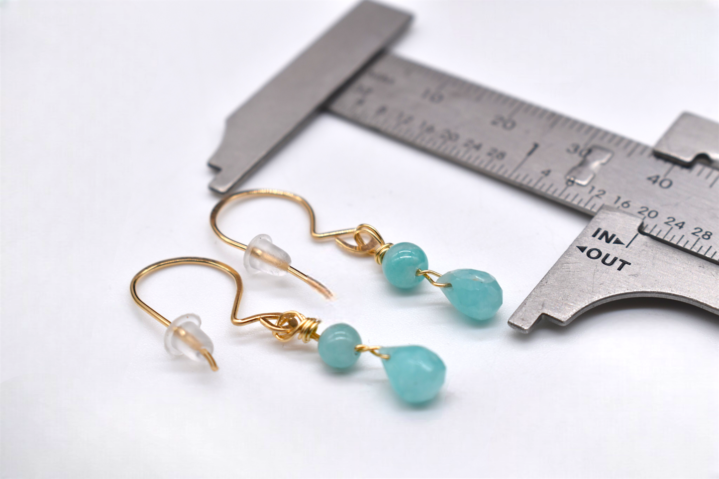 ✨ Delicate Amazonite Teardrop Chandelier Earrings