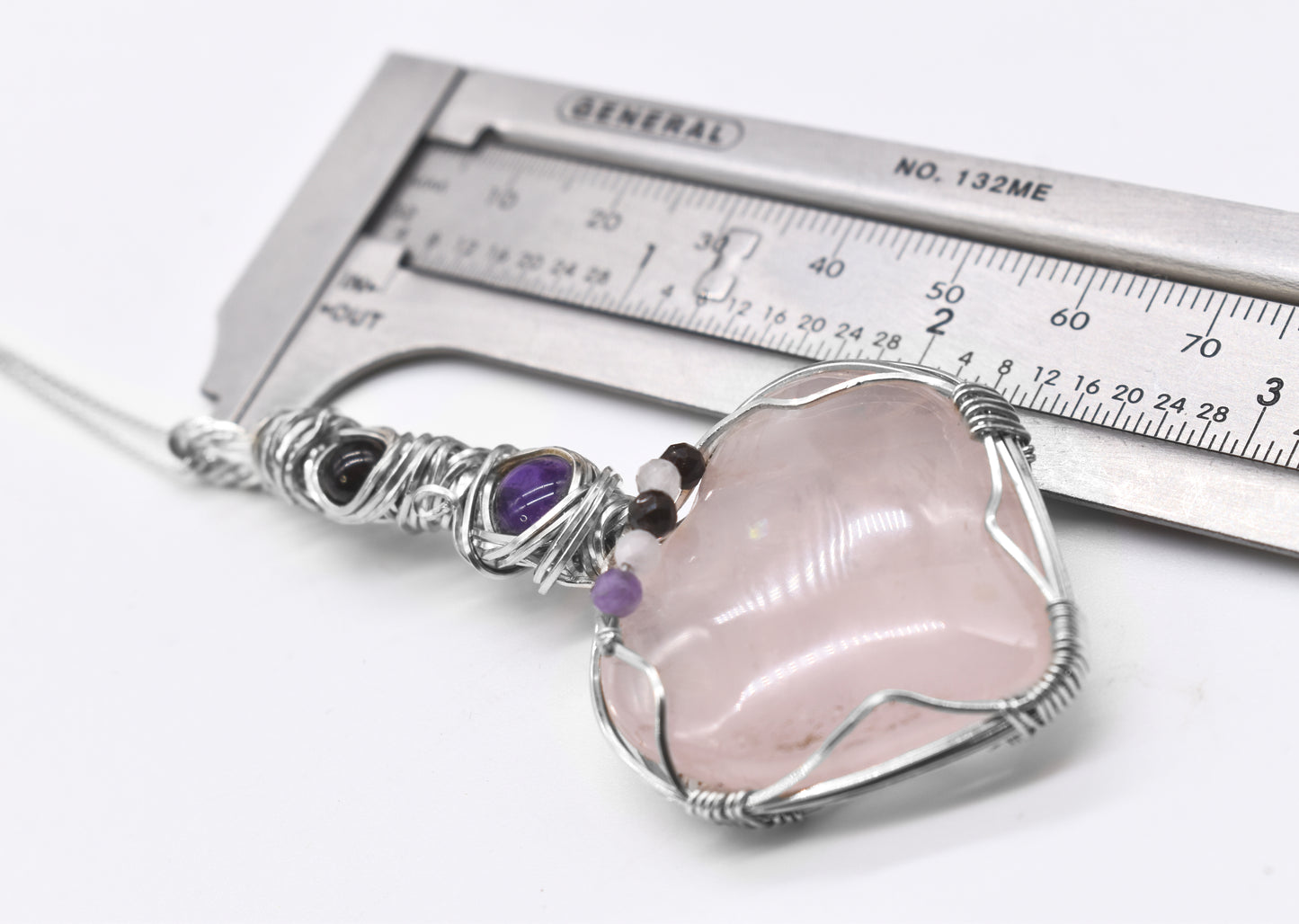 Stunning Wire-Wrapped Rose Quartz Heart Pendant ✨