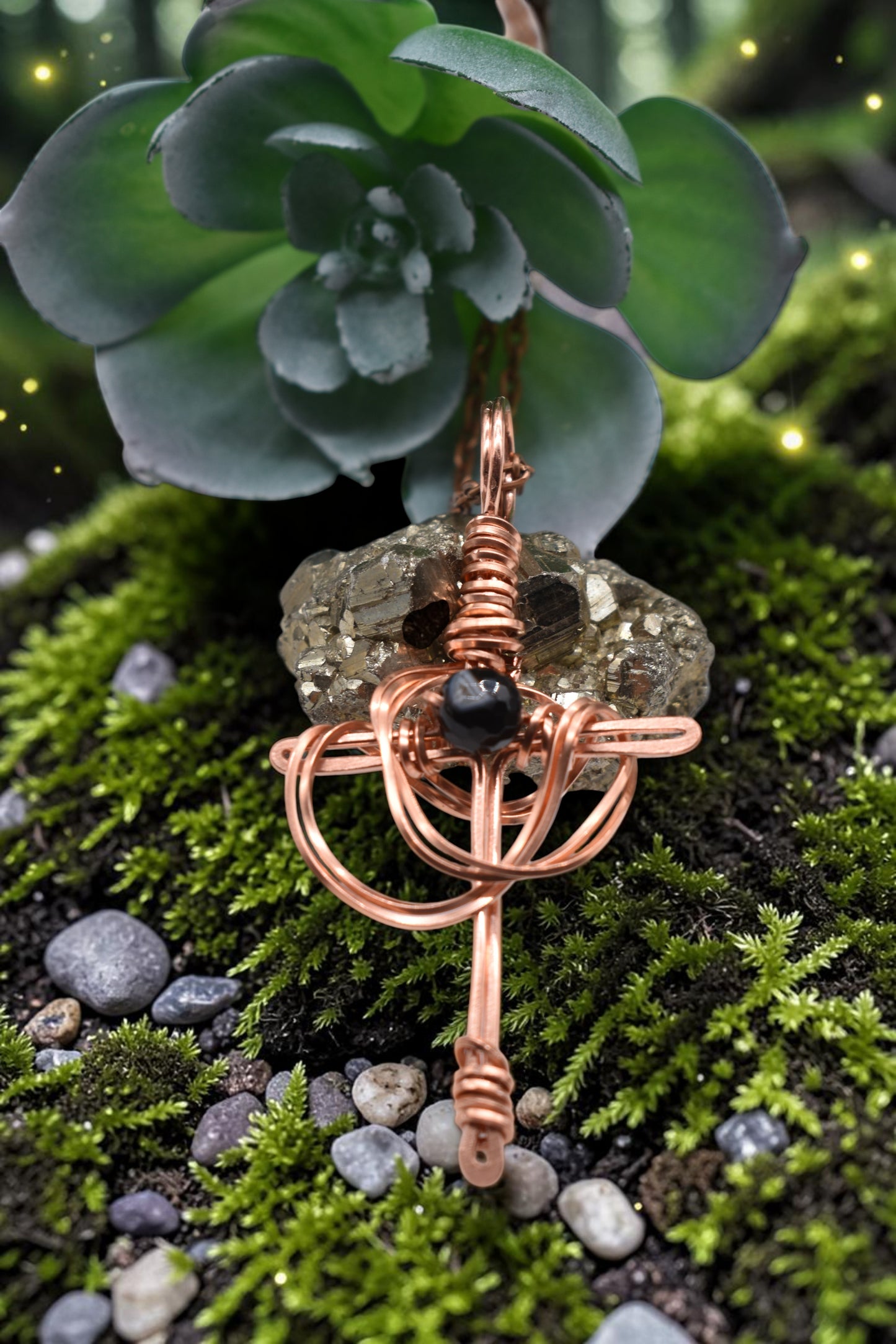 ✨ Rugged Cross Gemstone Bead Pendant