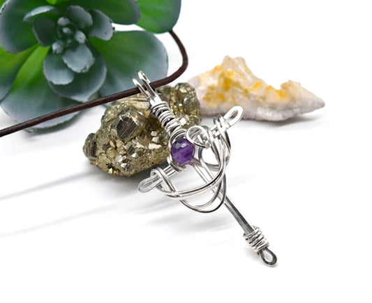 ✨ Rugged Cross Gemstone Bead Pendant
