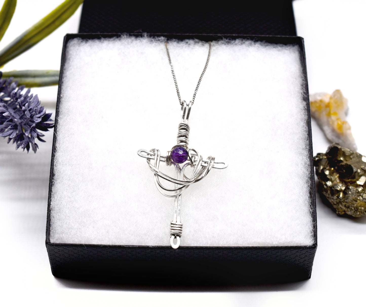 ✨ Rugged Cross Gemstone Bead Pendant