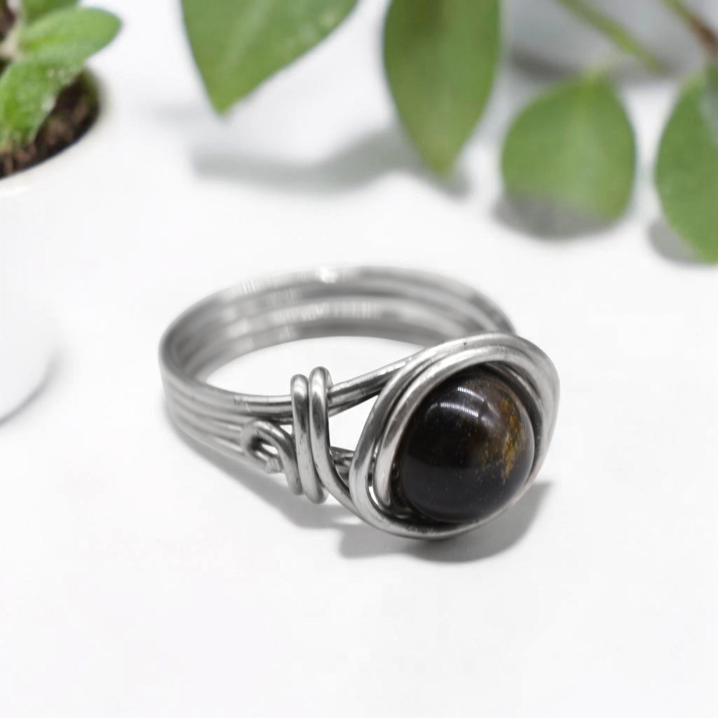 ✨ Golden Obsidian Ring