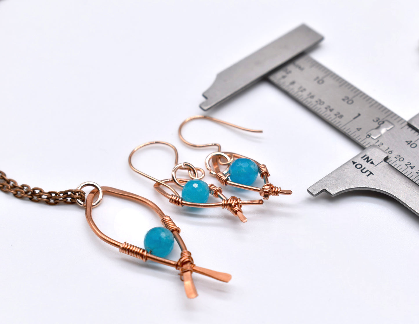 ✨ Healing Wire-Wrapped Ichthys Fish Necklace Earring Set
