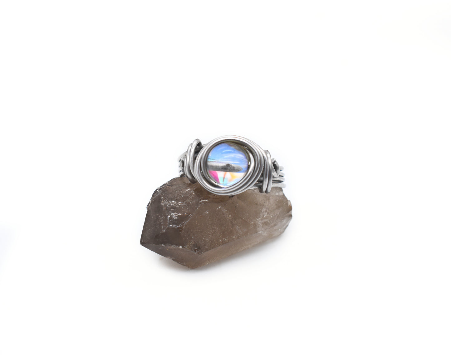 Angel Aura Quartz Gem Rings