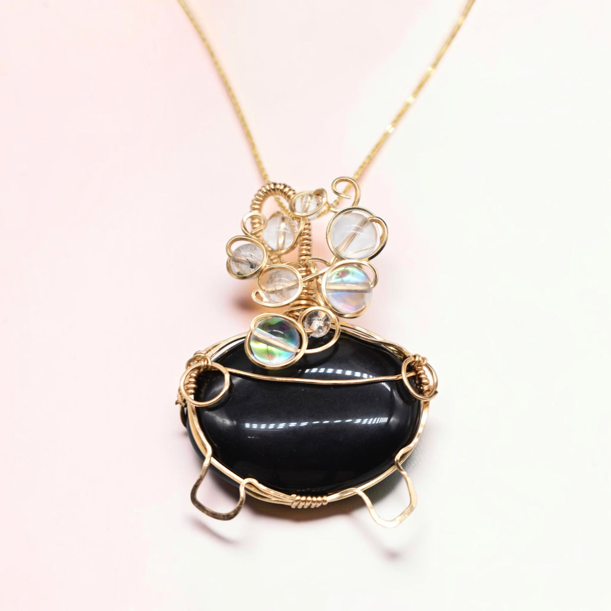 Spooky & Magical Transformation | Black Tourmaline 14k Gold Filled Cauldron Pot Pendant
