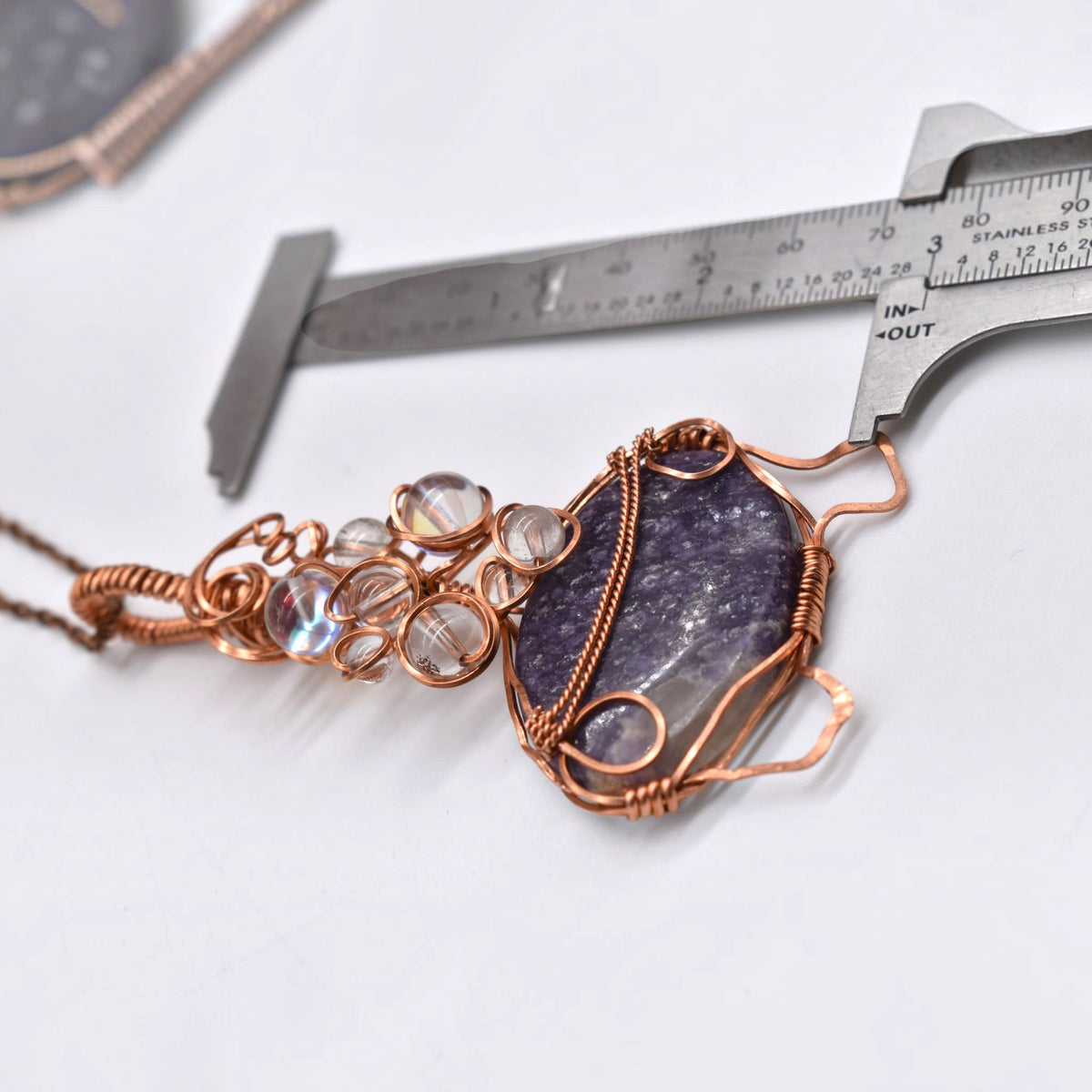 Spooky & Magical Transformation | Lepidolite Copper Cauldron Pot Pendant