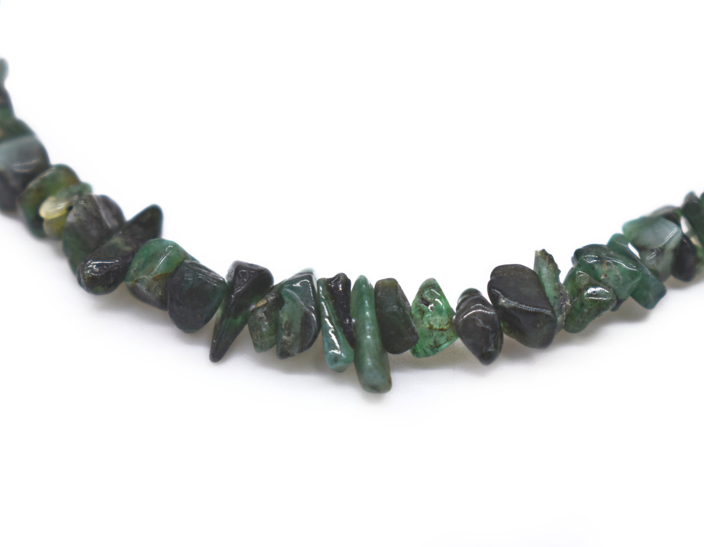 Healing Emerald Chip Bracelet – Heart Chakra Alignment with Lobster or Magnetic Clasp