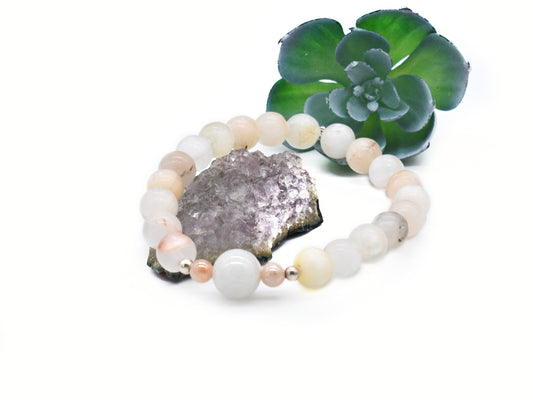 Intuitive Moonstone and Selenite Reiki Healing Bracelet