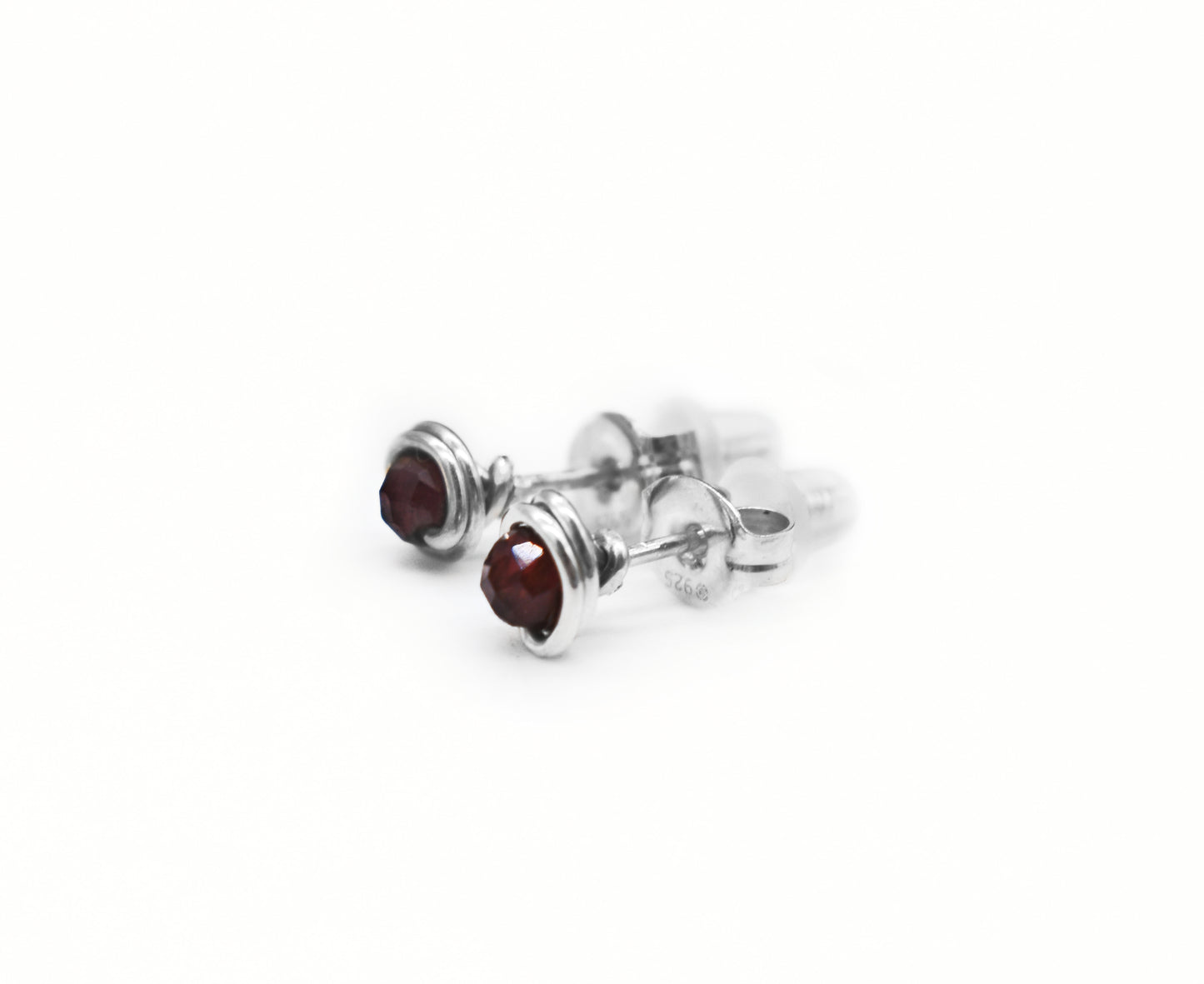 Red Garnet Reiki Healing Stud Earrings | Handmade Crystal Energy Jewelry