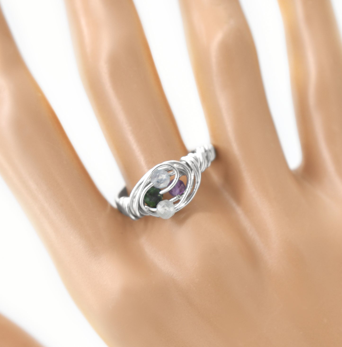 Handmade Bird’s Nest Birthstone Rings – Wire Wrapped with Love and Intention