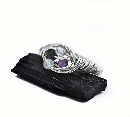 Handmade Bird’s Nest Birthstone Rings – Wire Wrapped with Love and Intention