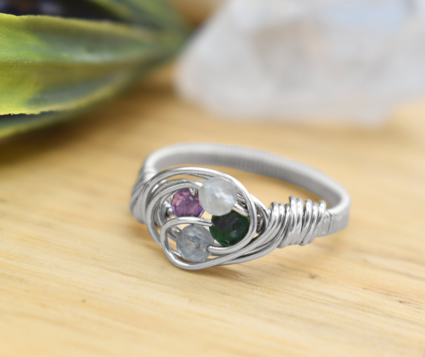 Handmade Bird’s Nest Birthstone Rings – Wire Wrapped with Love and Intention