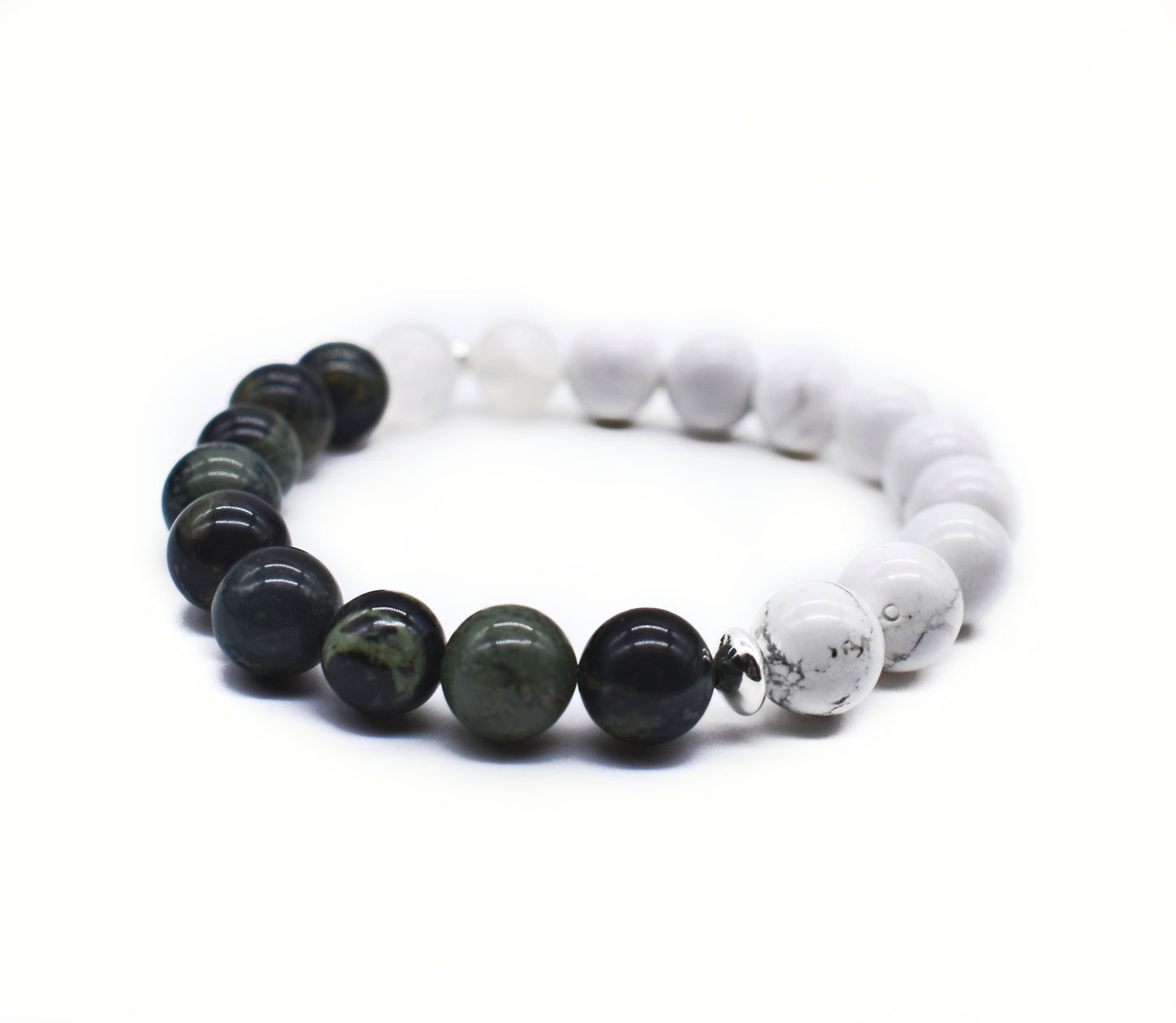 Howlite and Kambaba Jasper Healing Bracelet – Deep Peace, Emotional Balance and Grounding