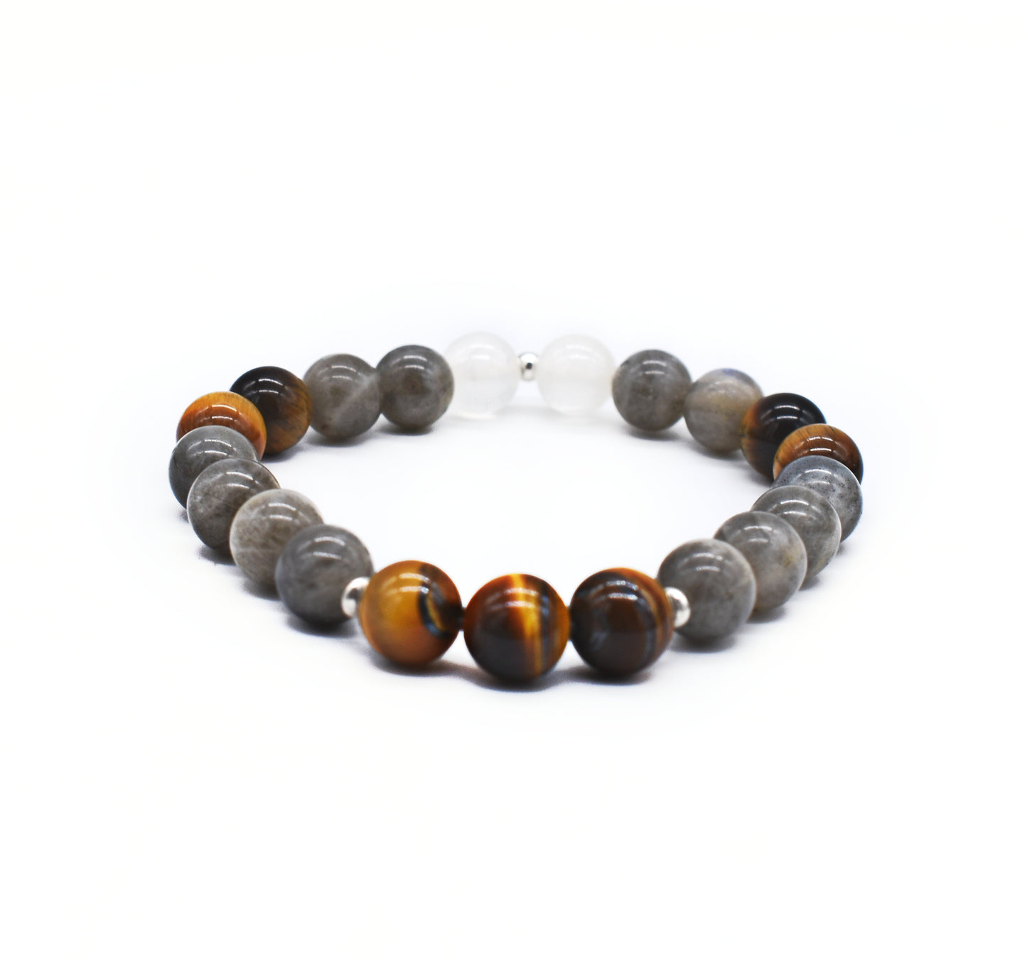 Protective Labradorite & Tiger’s Eye Gemstone Bracelet – Grounding, Intuition and Shielding Energy🌞
