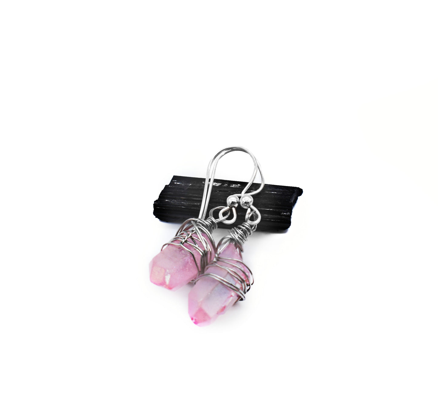 🌸 Pink Aura Quartz Boho Chandler Earrings – Feminine Energy, Joy and High Vibration Style🌿