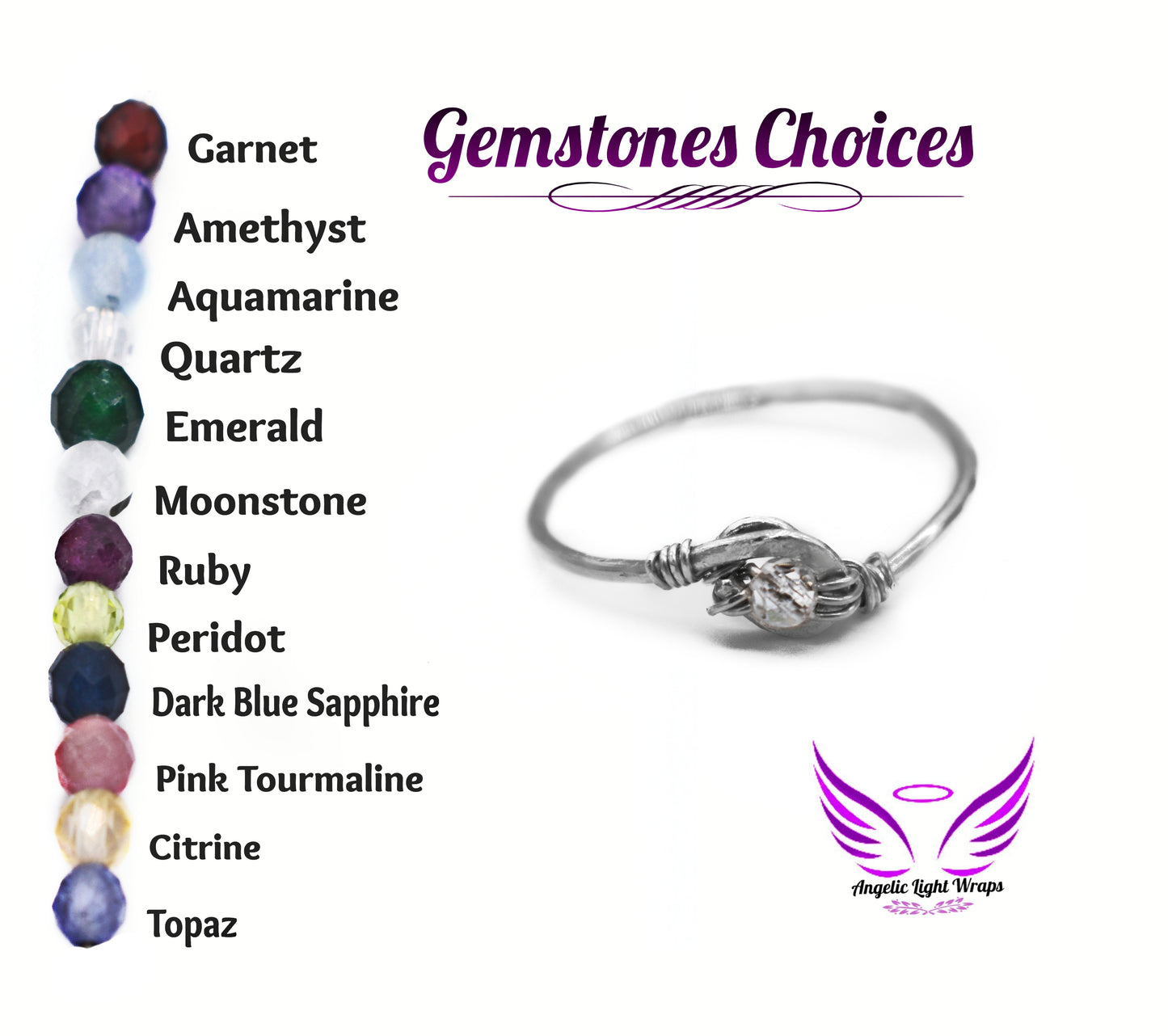 Healing Handmade Wire-Wrapped Birthstone Ring