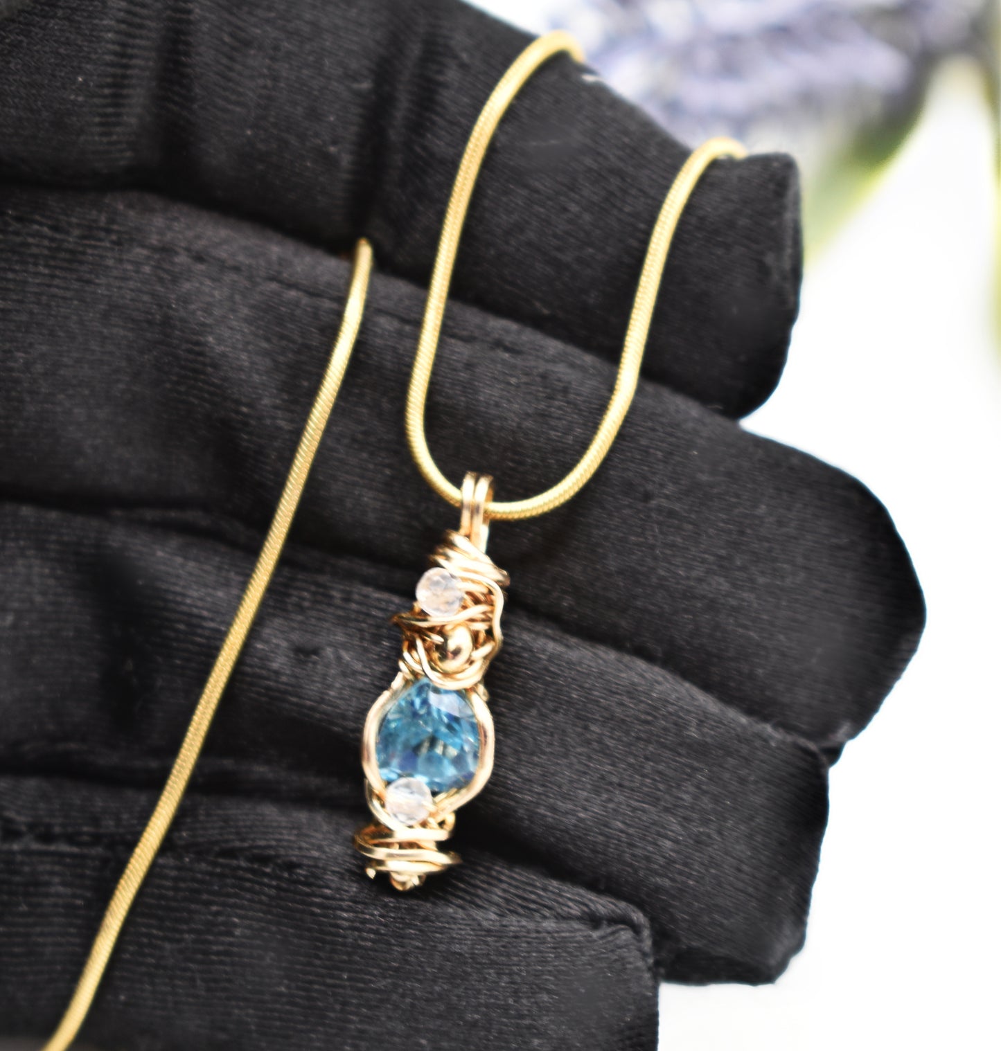 Wire-Wrapped Lantern Pendant – 14k Gold Filled with Faceted Quartz Accents