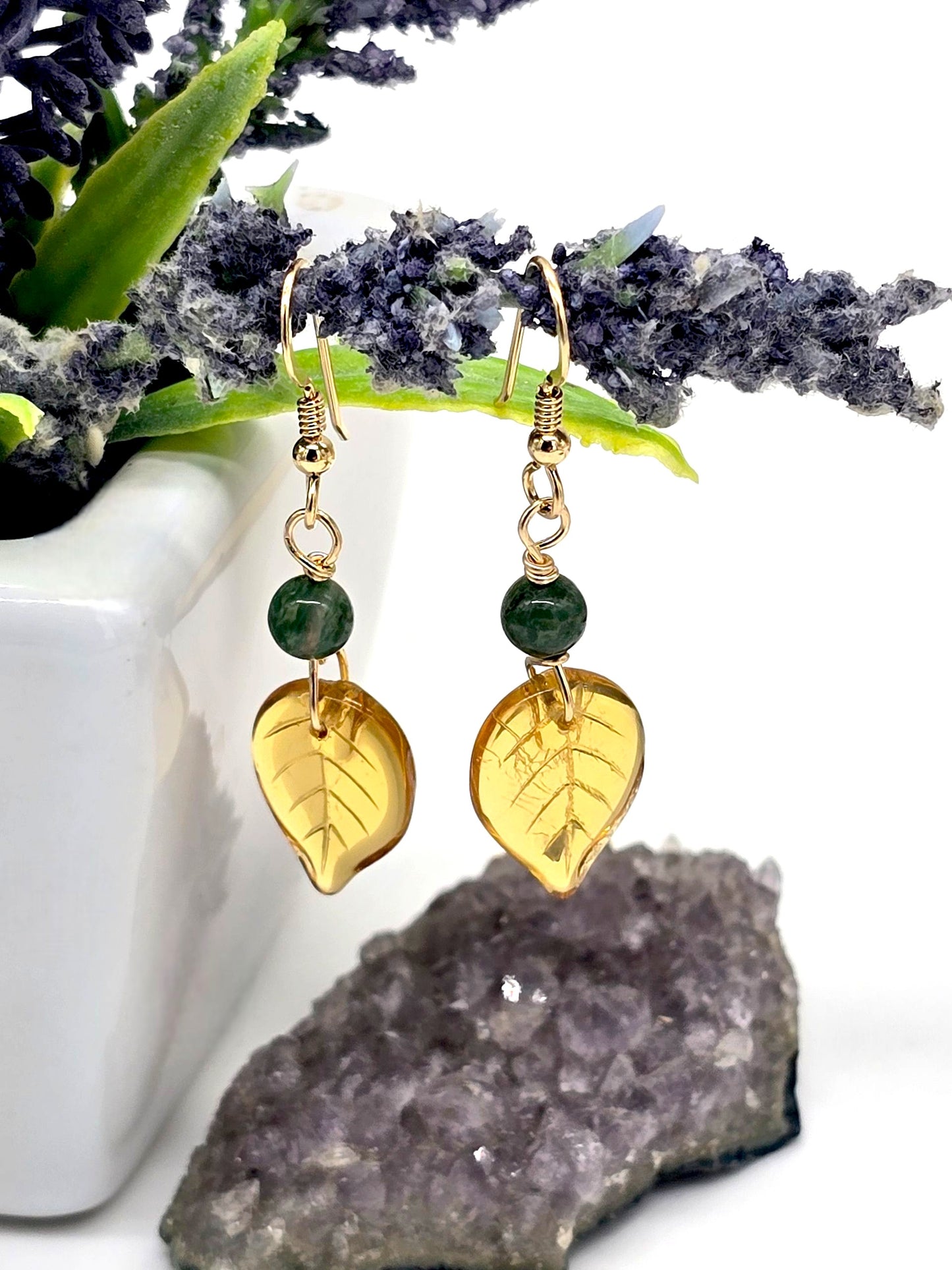 Enchanted Leaf Dangle Earrings✨🍂