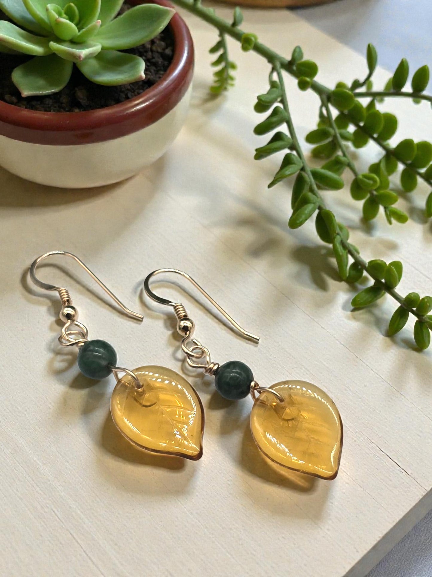 Enchanted Leaf Dangle Earrings✨🍂