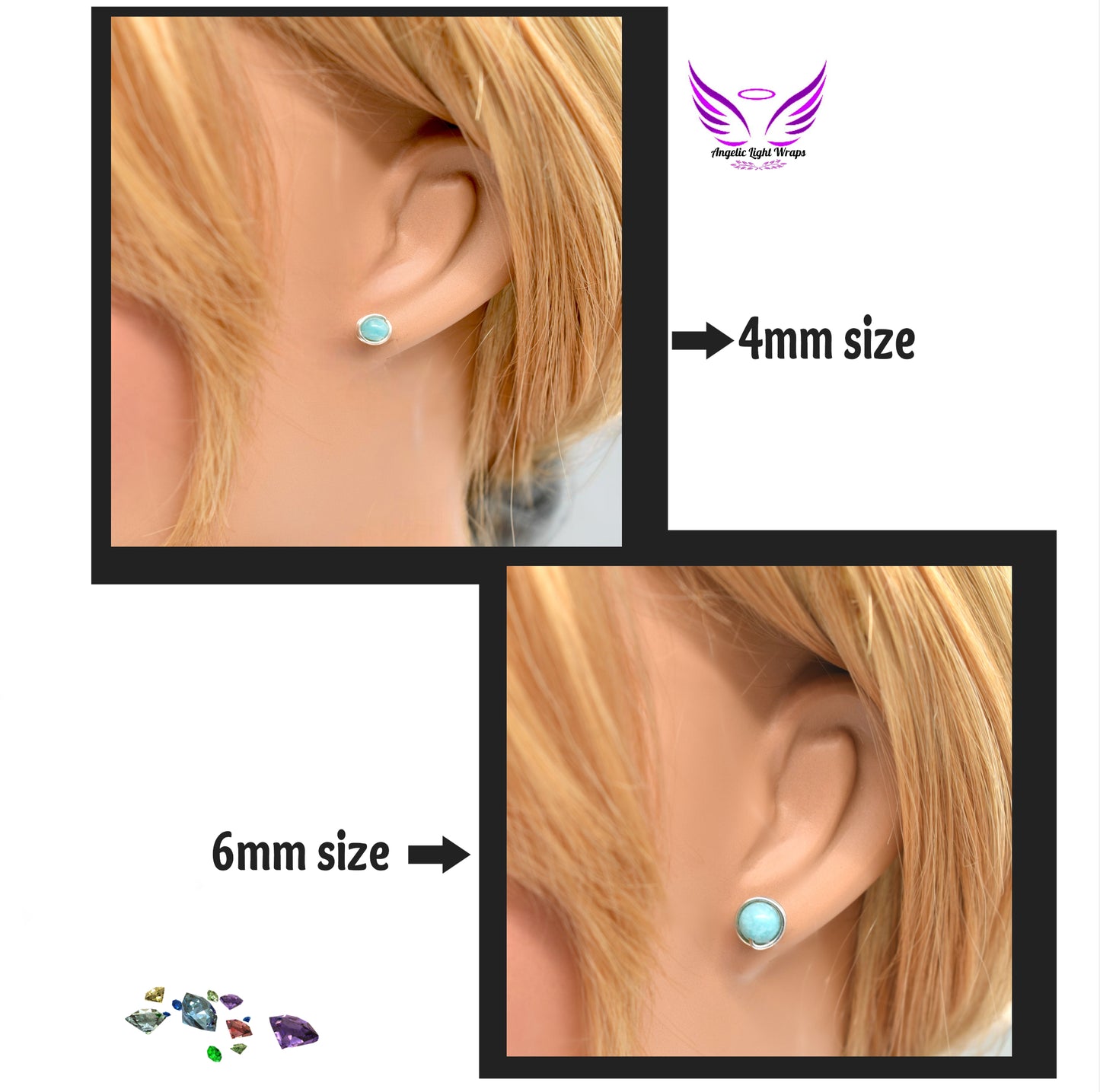 ✨ Amazonite Stud Earrings
