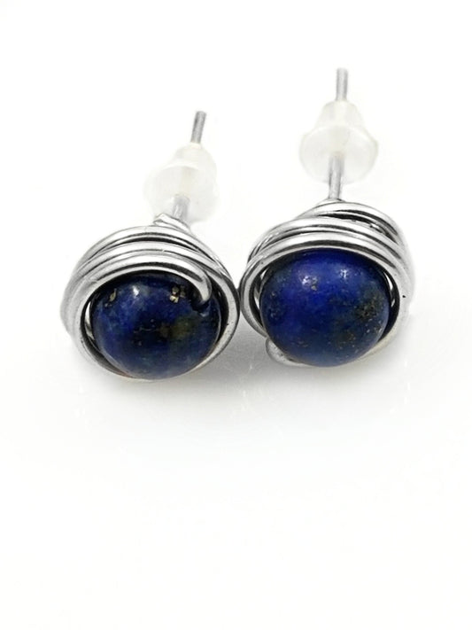 Dark Blue Lapis Lazuli Earrings