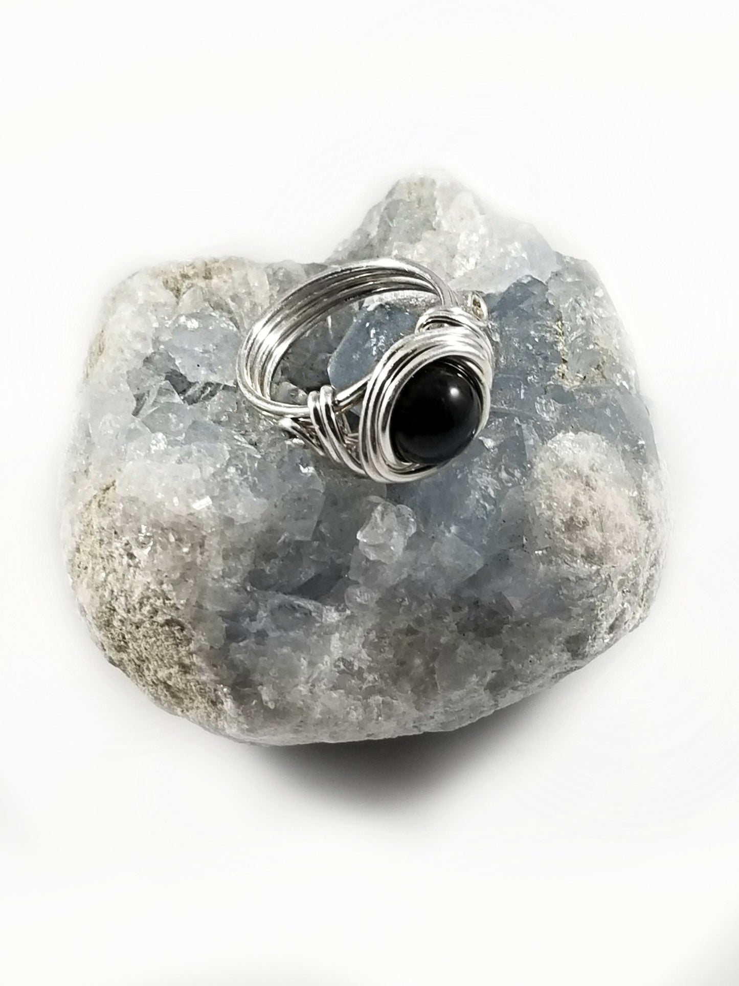 Black Tourmaline Celtic Meditation Ring