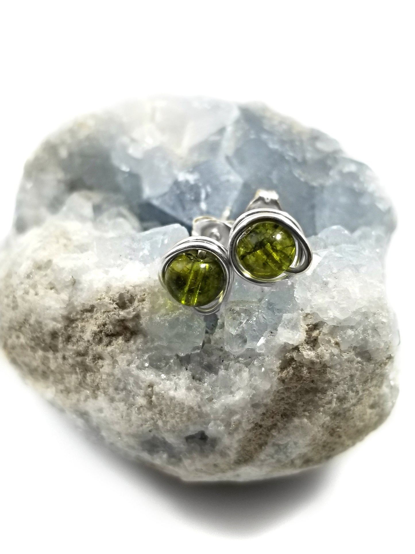 Peridot Gemstone 6mm Studs