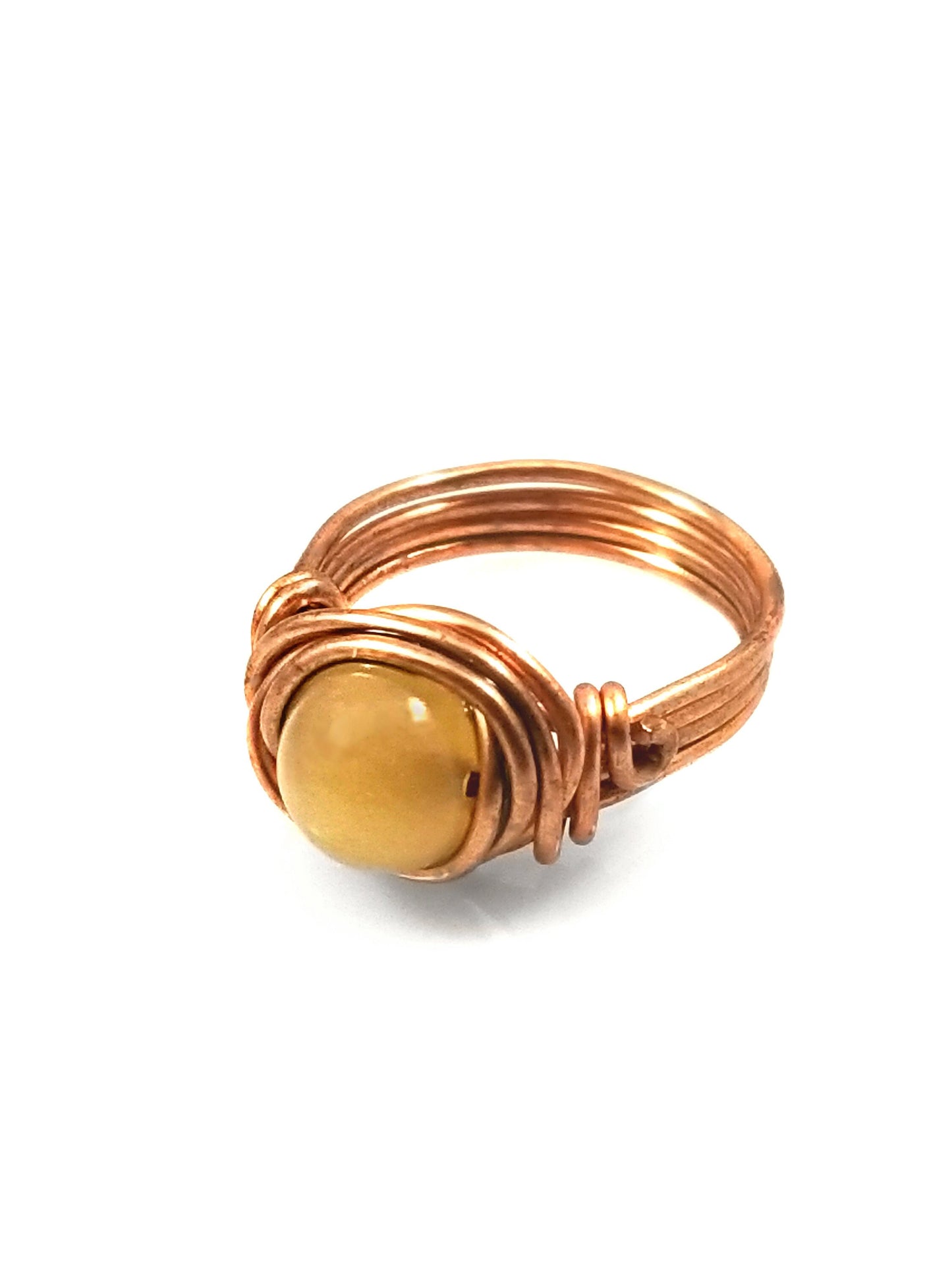 Yellow Calcite Celtic Meditation Ring