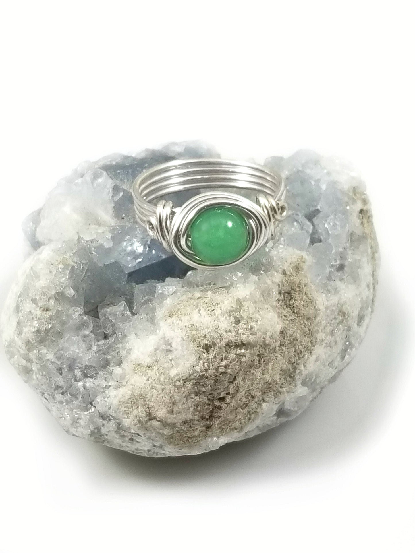Green Aventurine Celtic Meditation Ring