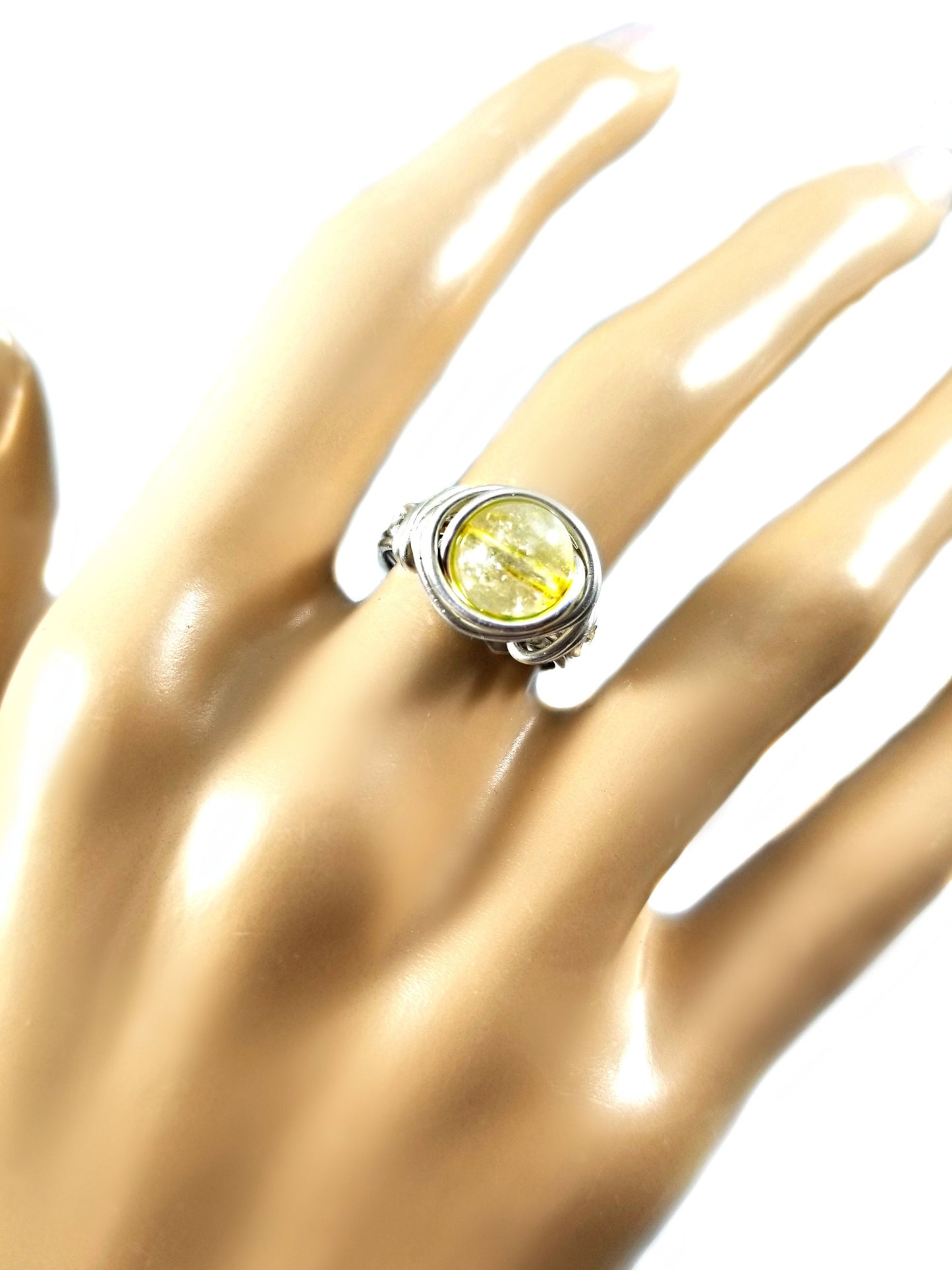 Citrine Crystal Celtic Meditation Ring