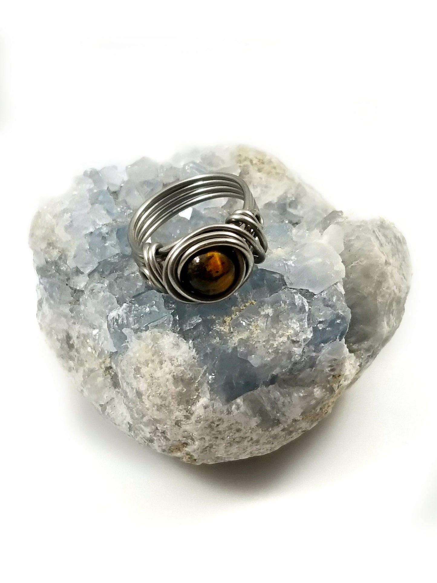 Golden Tigers Eye Celtic Meditation  Ring