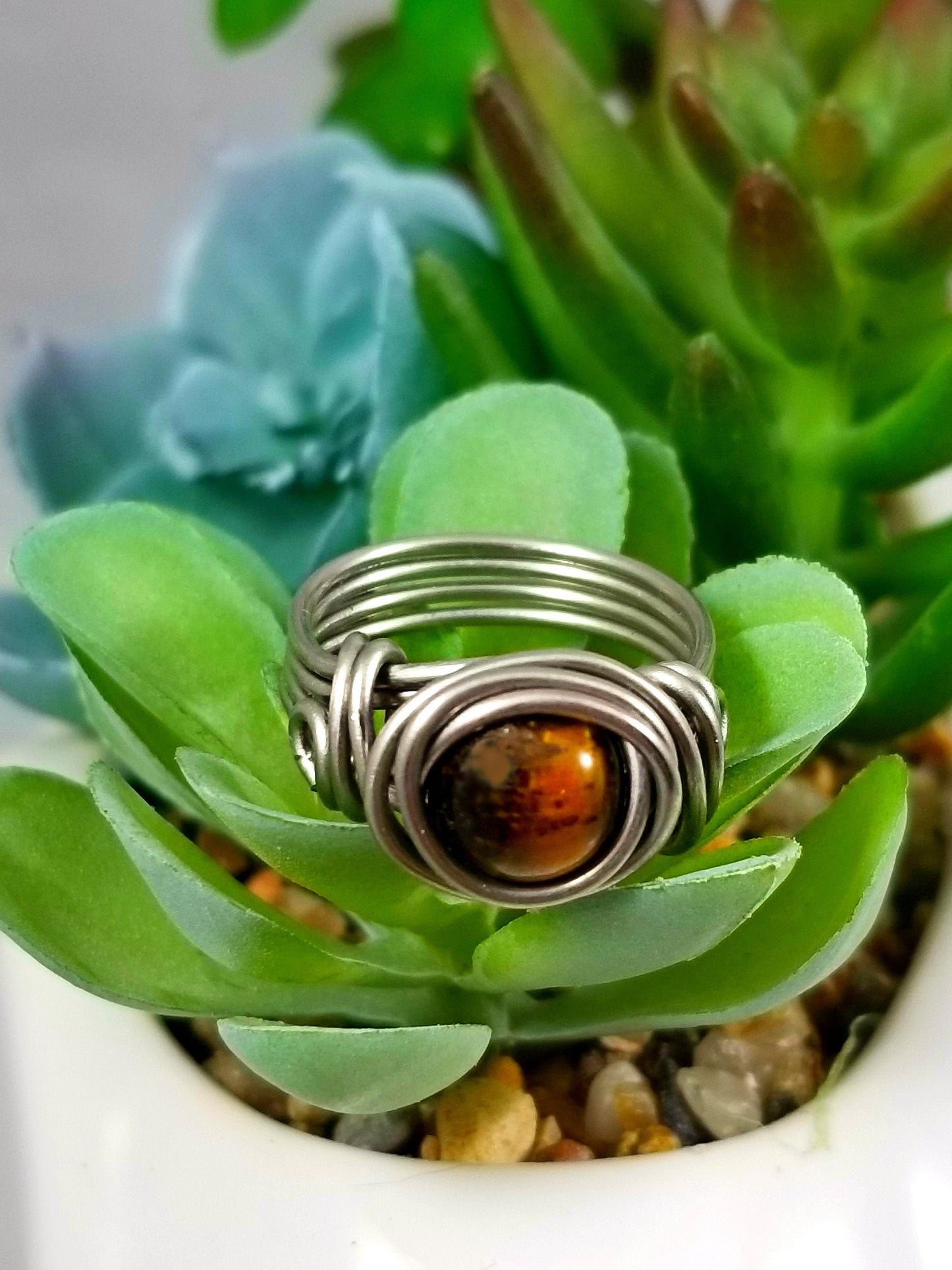 Golden Tigers Eye Celtic Meditation  Ring